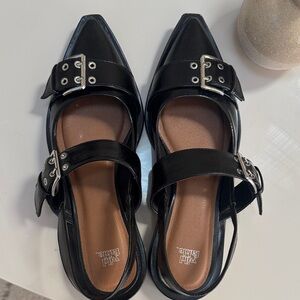 Wild Fable Black Flats with Buckle Strap